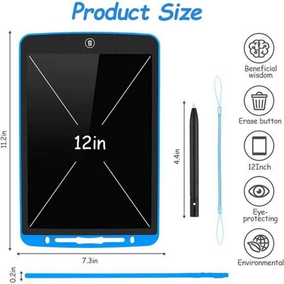 LCD Writing Tablet 12 Inch Toddler Doodle Board, Colorful Drawing Tablet - Picture 3 of 6